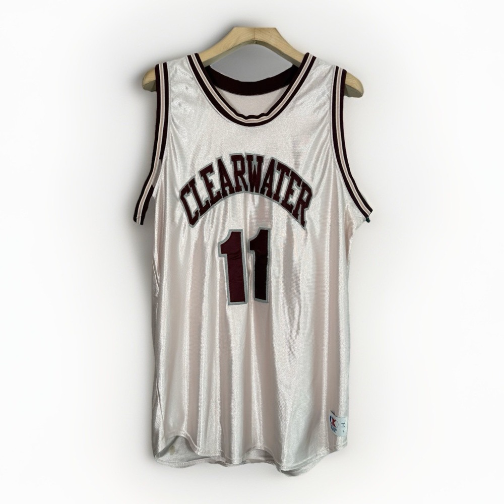 Vintage Clearwater Christian College Basketball Jersey Mens L #11 Cliff Keen USA